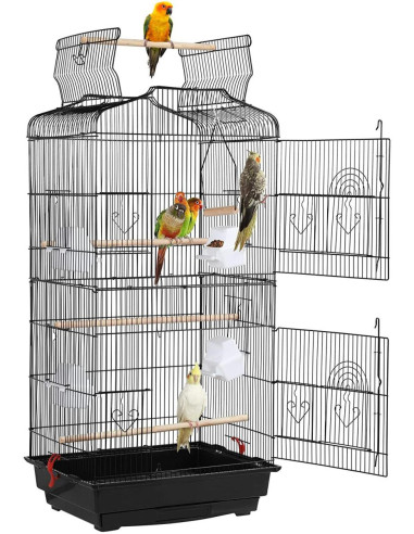 Cage oiseaux canaris perruches inséparables mandarins
