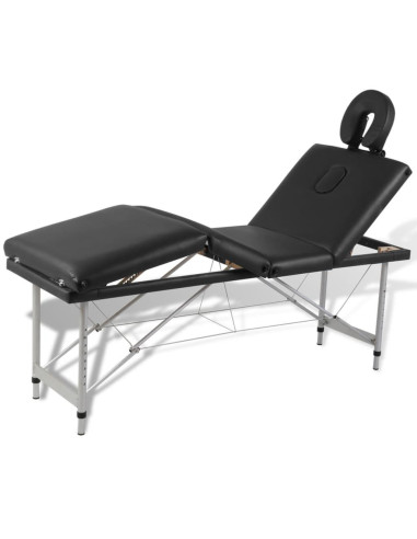 Table de massage 4 zones cadre table relaxation table pliable de massage noir cielterre-commerce