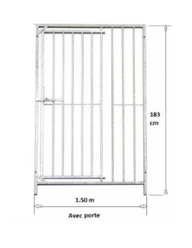 Panneau de chenil avec porte grille chenil barreaux panneaux chenil avec porte 1,50m ciel et terre