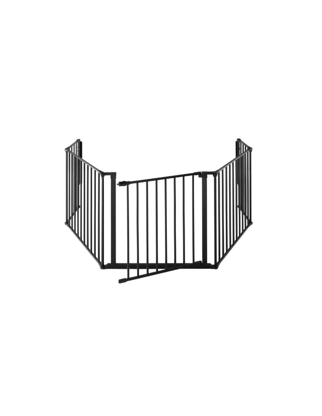 Barrière pour chien noir 5 panneaux avec porte sécurisé - Ciel & terre