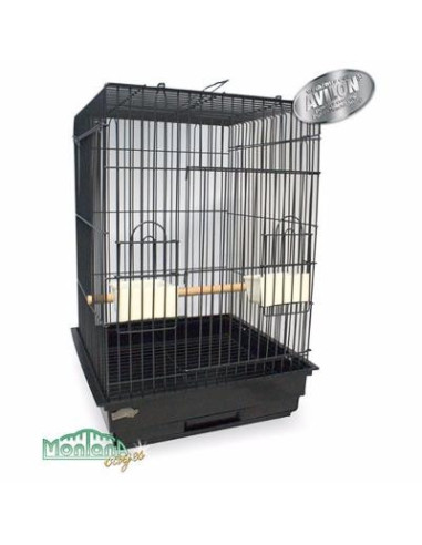 Cage de transport perroquet noir ciel et terre