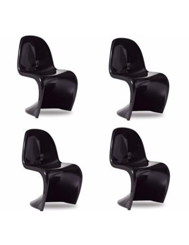 Lot de 4 Chaises noires Ultra design INT/EXT cielterre-commerce