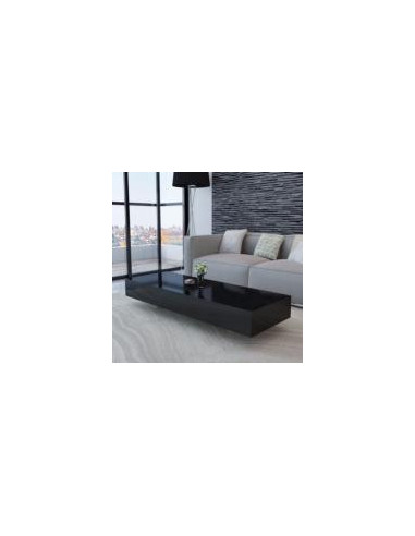 Table basse rectangulaire noir brillant table de salon design  