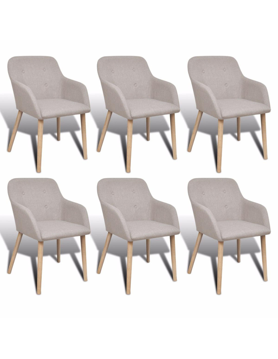 Lot de 6 chaises scandinave chaise salle à manger en tissu - Ciel