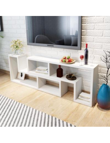 Meuble TV tendance 120 cm meuble téléviseur blanc