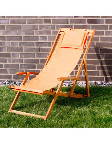 Chaise longue relax orange cielterre-commerce