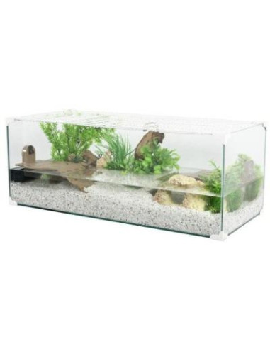 Aqua terrarium blanc 80 cm équipé aquarium tortue d'eau cielterre-commerce