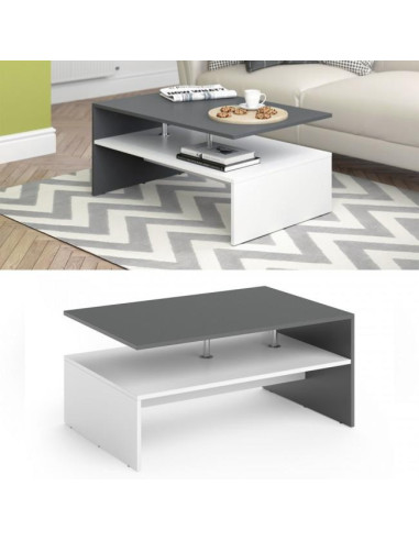 Table basse anthracite et blanc table basse rectangulaire