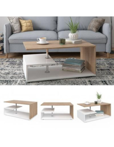 Table basse chêne et blanc table basse design salon