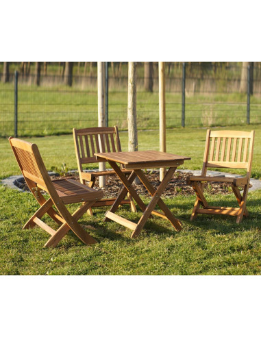 Salon de jardin enfant en bois banc avec table 2 chaises