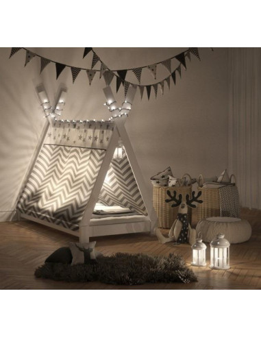 Tipi montessori pour enfant 80x160 cm blanc lit cabane