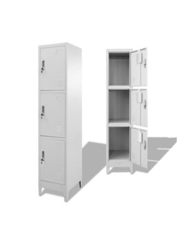 Casier vestiaire armoire en acier 3 compartiments cielterre-commerce