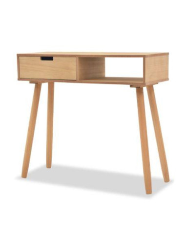 Table console en bois massif table d'entrée en bois 80 cm