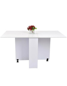 Table cuisine pliante et mobile blanche table à manger - Ciel & terre