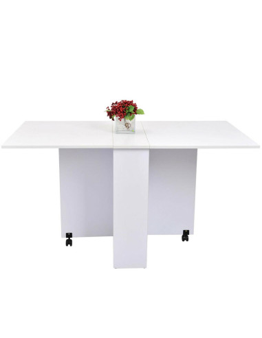 Table cuisine pliante et mobile blanche table à manger - Ciel & terre
