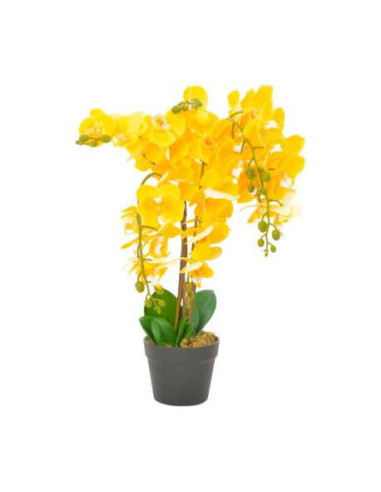 Orchidée artificielle 61 cm jaune plante artificielle pot