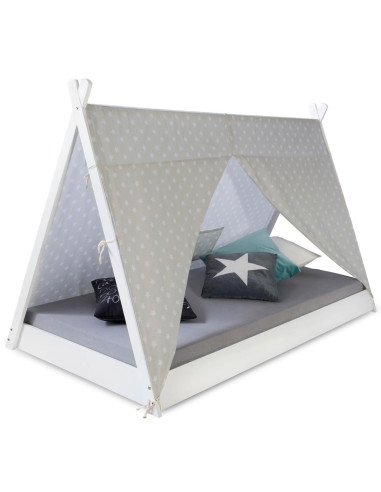 Tipi montessori blanc 90x200 cm avec tente lit enfant