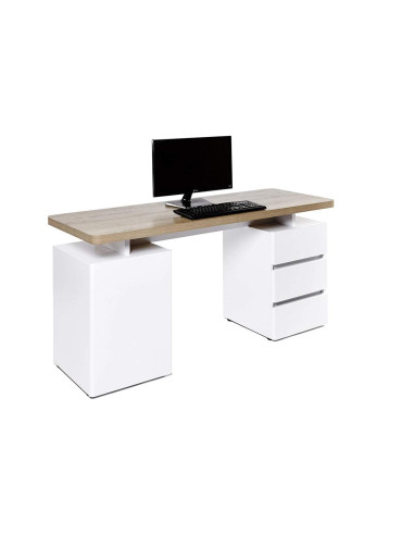 Bureau design tendance chêne et blanc bureau design