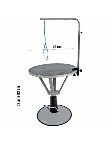 Table de toilettage hydraulique tournante ronde ciel et terre