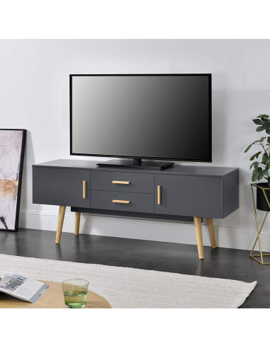 Meuble TV scandinave gris anthracite meuble téléviseur