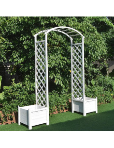 Arche de jardin moderne en métal blanc Arche jardin métal - Ciel & terre