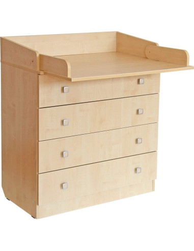 Commode 4 tiroirs + Table langer bois naturel cielterre-commerce