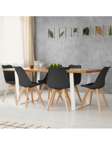 Lot 4 chaises noires scandinave chaise salle à manger