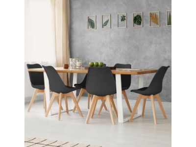 Lot 4 chaises noires scandinave chaise salle à manger - Ciel & terre
