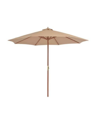 Parasol brun en bois diamètre 3 mètres cielterre-commerce