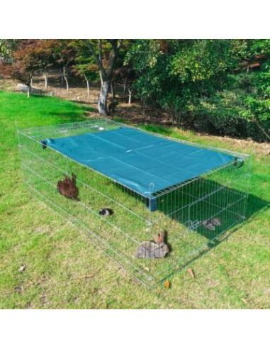 Enclos rongeur 216x116 cm avec protection solaire parc lapin enclos cochon d'inde enclos tortue