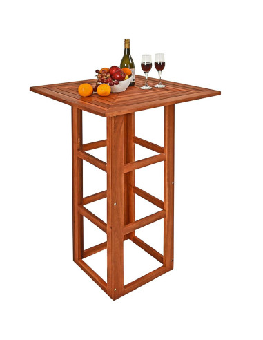 Table bar table de jardin en acacia massif table haute