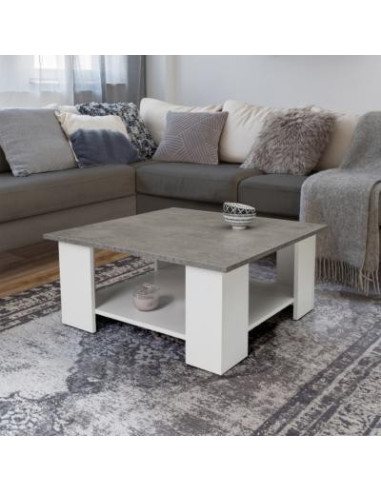Table basse moderne plateau gris béton table basse carré