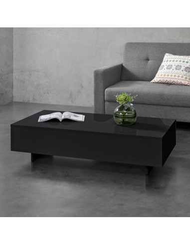 Table basse élégante noir 115 cm table basse rectangulaire