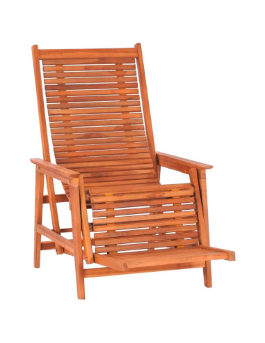 Chaise de jardin teck massif transformable chaise longue
