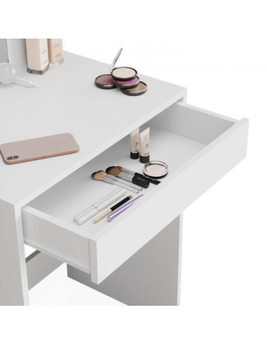 Coiffeuse avec miroir Chloé + LED + tabouret Coiffeuse moderne