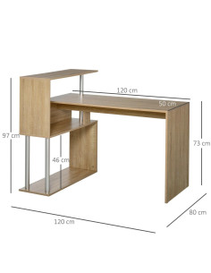 Bureau d'angle informatique angle gauche - TANGA - Noyer - Bureaux d'angle  - Bureaux droits & d'angle - …