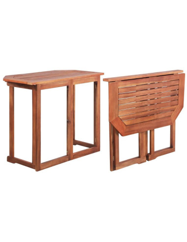 Table de balcon pliable en acacia massif table de jardin bois massif table repas extérieure