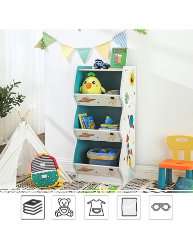 Meuble enfant avec 8 boites tissu inclus rangement jouet enfant - Ciel &  terre