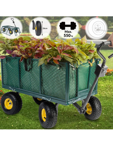 Chariot de jardin tout terrain supporte 550 kg cielterre-commerce