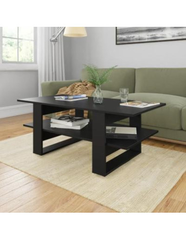 Table basse moderne noir table basse avec étagère