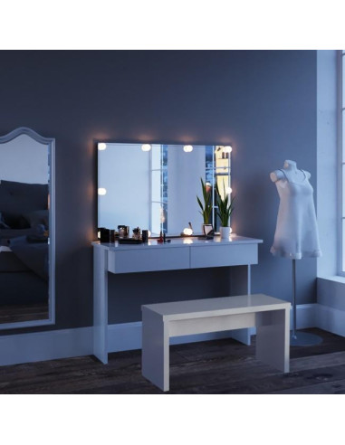 Coiffeuse + banc + miroir + LED cielterre-commerce