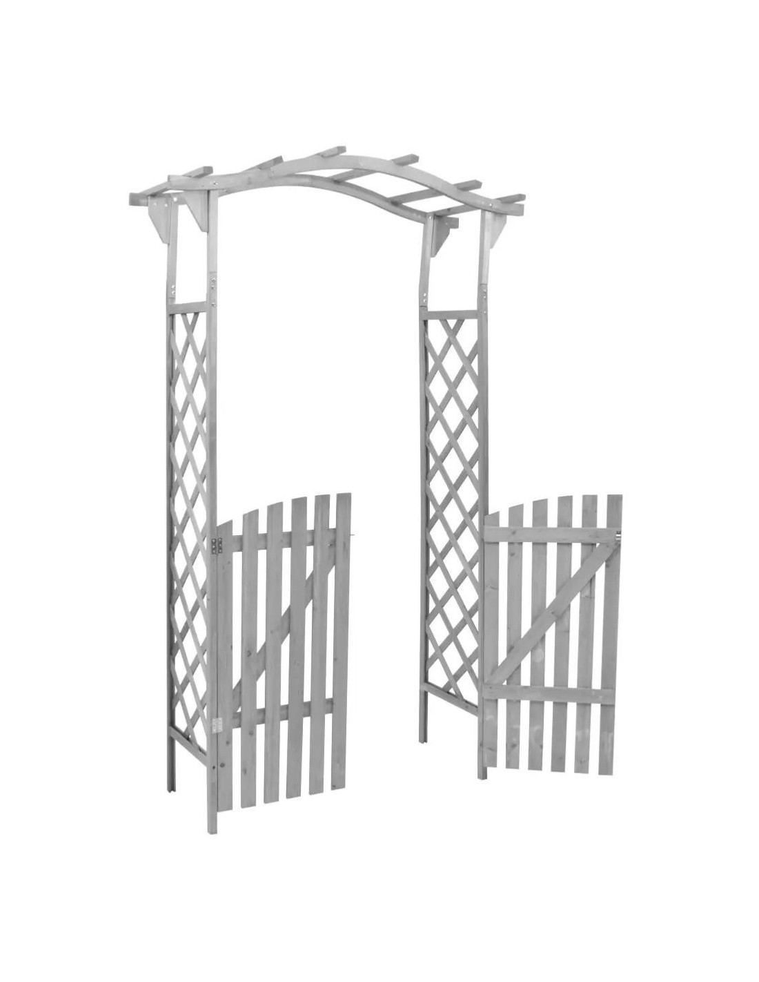 Arche de jardin avec portillon grise Arche jardin bois Arche en bois - Ciel  & terre