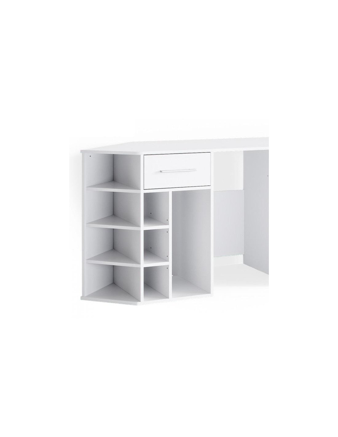 Grand bureau spacieux blanc placard et tiroir rangement - Ciel & terre