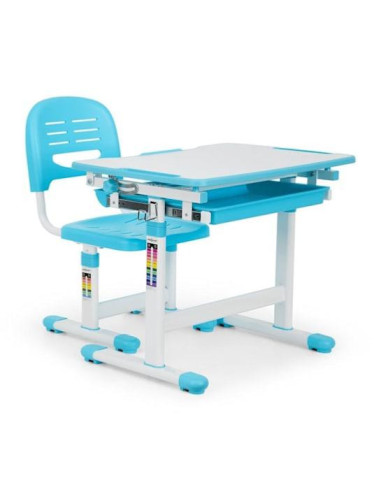 Bureau enfant bleu réglable avec chaise réglable écolier