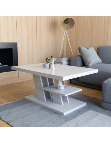 Table basse épurée blanc table basse design avec plateaux