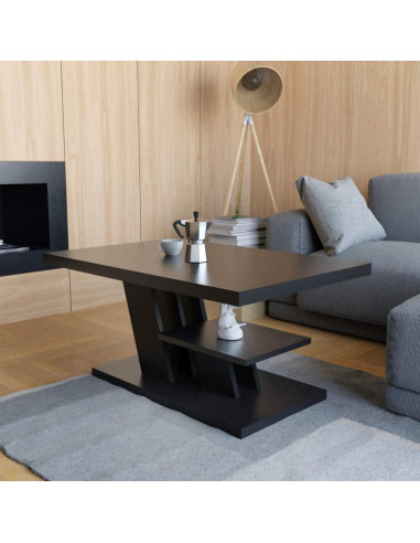Table basse épurée noir table basse design plateaux