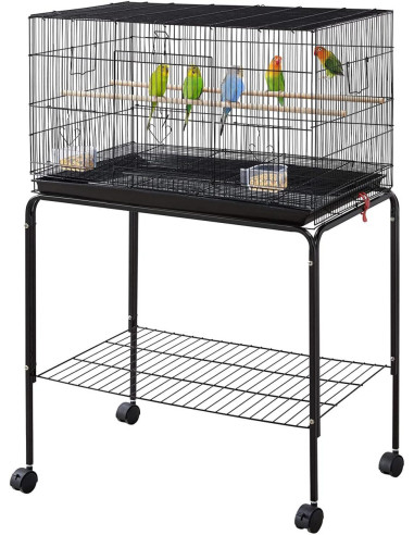 Cage oiseau avec support mobile cage canaris mandarins