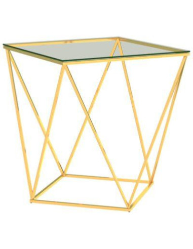 Table basse doré avec plateau en verre table basse métaln