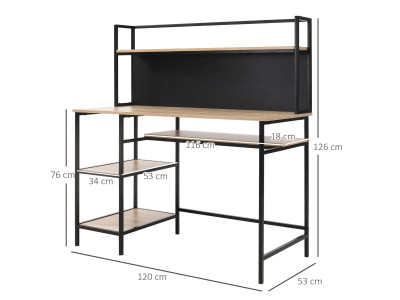 Bureau scandinave avec rangements en bambou spacieux - Ciel & terre