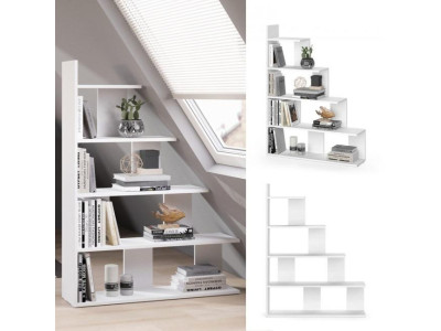 Meuble escalier séparateur de pièce blanc étagère escalie - Ciel & terre